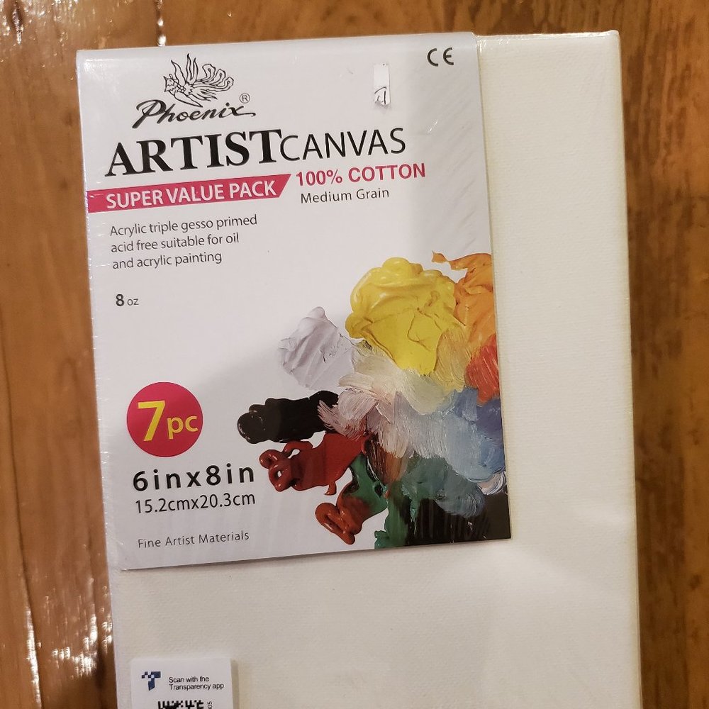 Phoenix Artist White Blank Cotton Stretched Canvas Painting 6 x 8 - 7 Pack NEW!